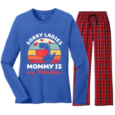 Sorry Ladies Mommy Is My Valentine Valentines Day Cute Gift Women's Long Sleeve Flannel Pajama Set 