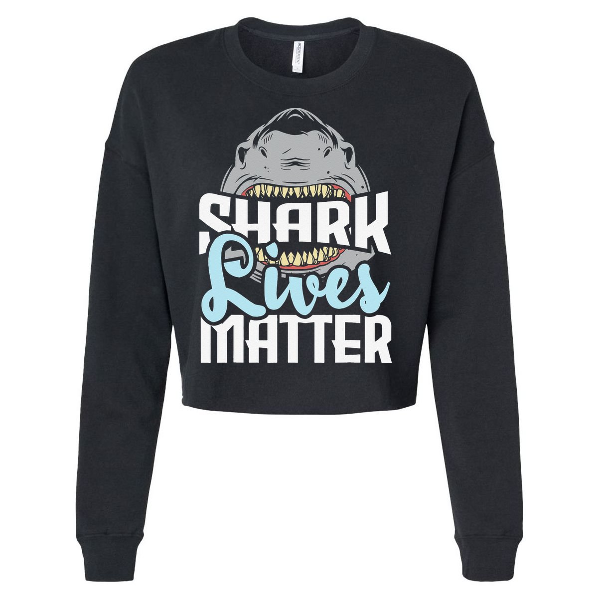Shark Lives Matter Wildlife Marine Biologist Shark Lovers Cropped Pullover Crew