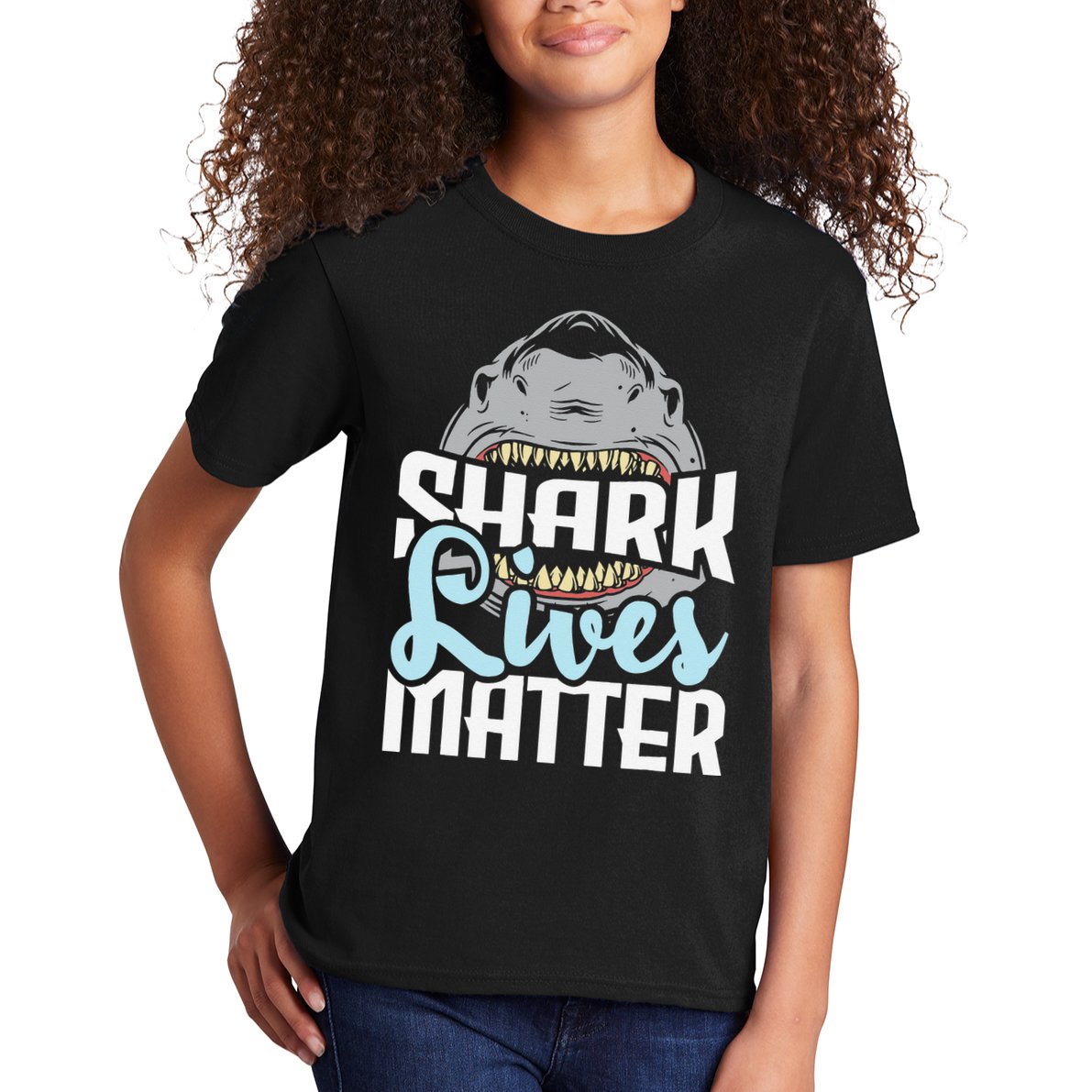 Shark Lives Matter Wildlife Marine Biologist Shark Lovers Kids T-Shirt