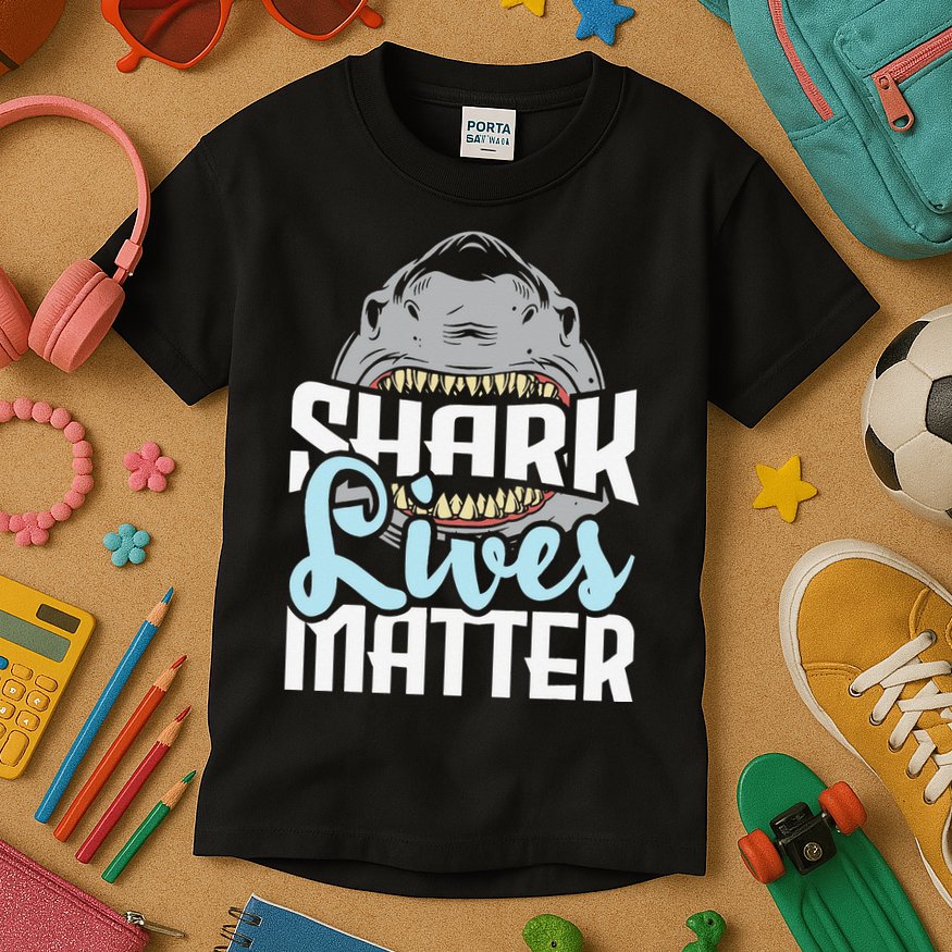 Shark Lives Matter Wildlife Marine Biologist Shark Lovers Kids T-Shirt