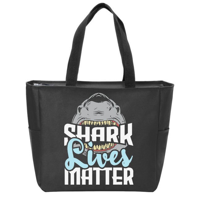 Shark Lives Matter Wildlife Marine Biologist Shark Lovers Zip Tote Bag