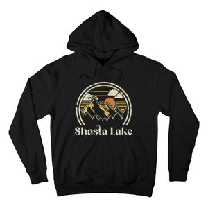 Shasta Lake Mountains California Hiking Outdoors Retro Hoodie