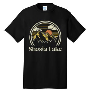 Shasta Lake Mountains California Hiking Outdoors Retro Tall T-Shirt