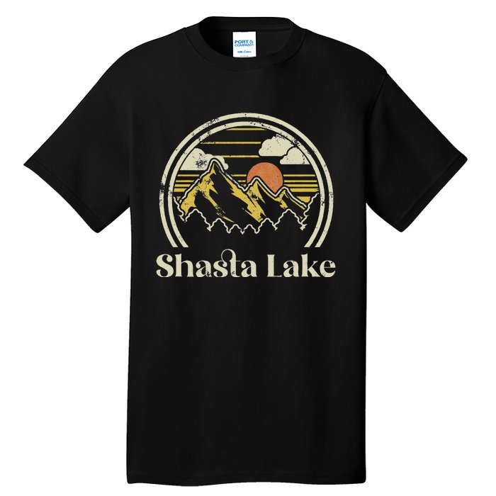 Shasta Lake Mountains California Hiking Outdoors Retro Tall T-Shirt