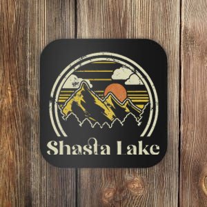 Shasta Lake Mountains California Hiking Outdoors Retro Coaster