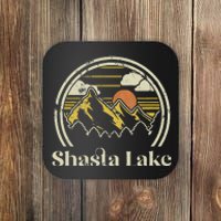 Shasta Lake Mountains California Hiking Outdoors Retro Coaster