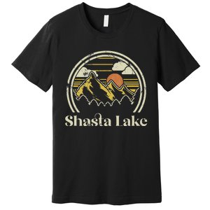 Shasta Lake Mountains California Hiking Outdoors Retro Premium T-Shirt