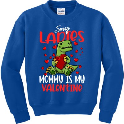 Sorry Ladies Mommy Is My Valentines Day Dinosaur T Rex Gift Kids Sweatshirt