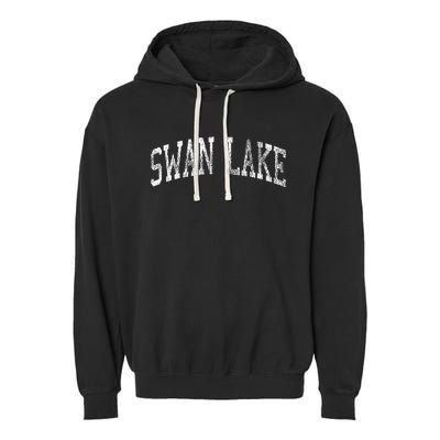 Swan Lake Montana Mt Vintage Athletic Sports Design Garment-Dyed Fleece Hoodie