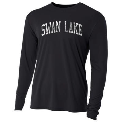 Swan Lake Montana Mt Vintage Athletic Sports Design Cooling Performance Long Sleeve Crew