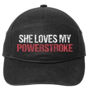 She Loves My Powerstroke 7-Panel Snapback Hat