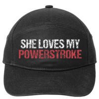 She Loves My Powerstroke 7-Panel Snapback Hat