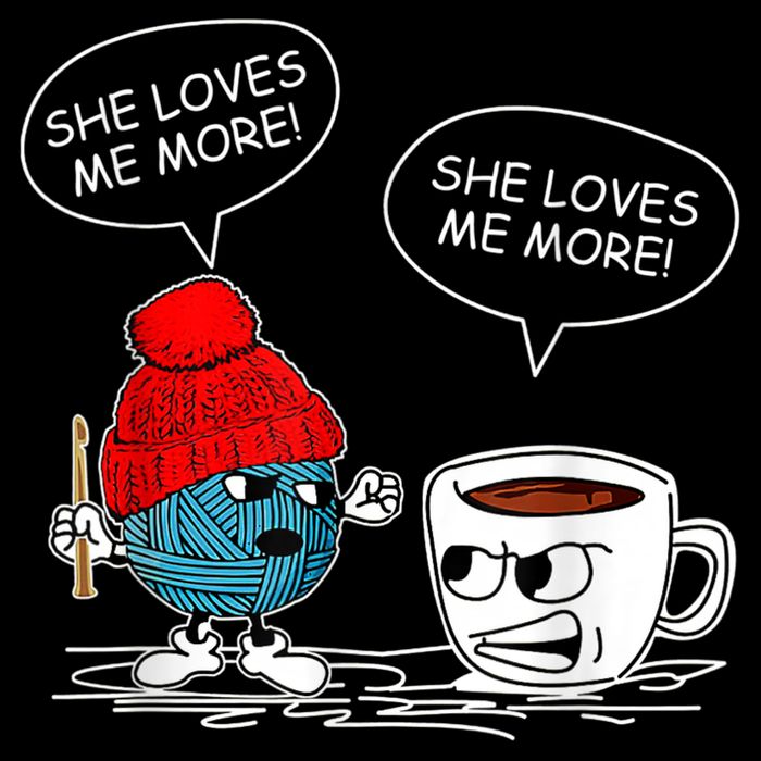 She Loves Me More Crochet Yarn And Coffee Funny Crocheting 16 in Basic Backpack