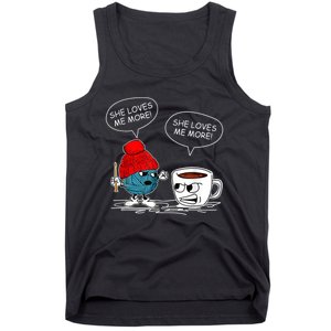 She Loves Me More Crochet Yarn And Coffee Funny Crocheting Tank Top