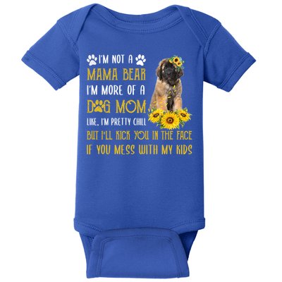 Sunflower Leonberger Mom Mothers Day Dog Mom Gift Baby Bodysuit
