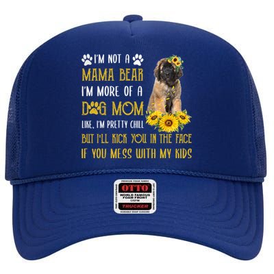 Sunflower Leonberger Mom Mothers Day Dog Mom Gift High Crown Mesh Back Trucker Hat