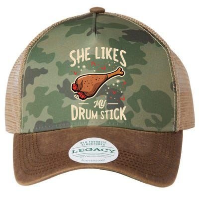 She Likes My Drum Stick Funny Thanksgiving Legacy Tie Dye Trucker Hat
