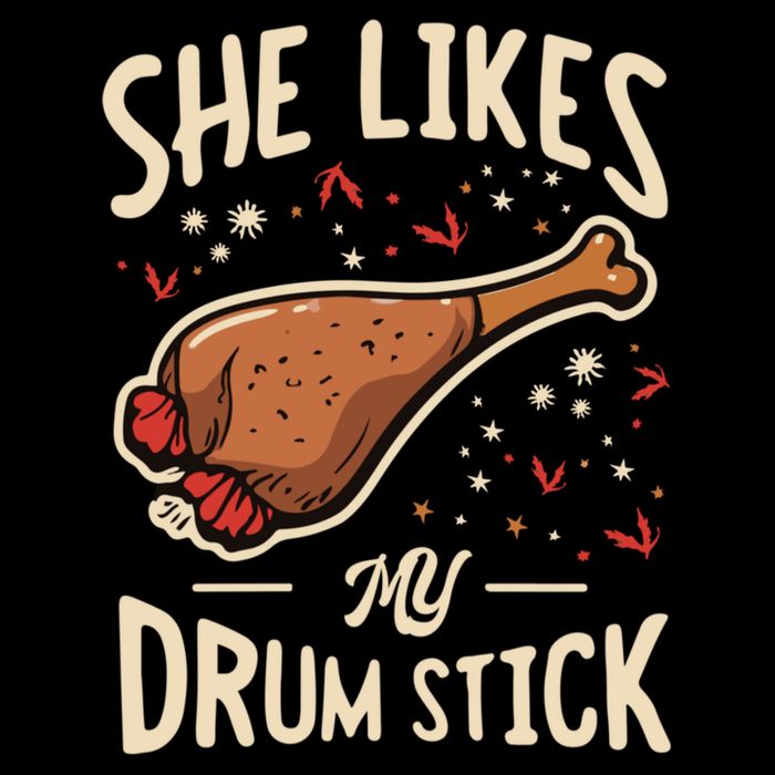 She Likes My Drum Stick Funny Thanksgiving Sustainable Knit Beanie