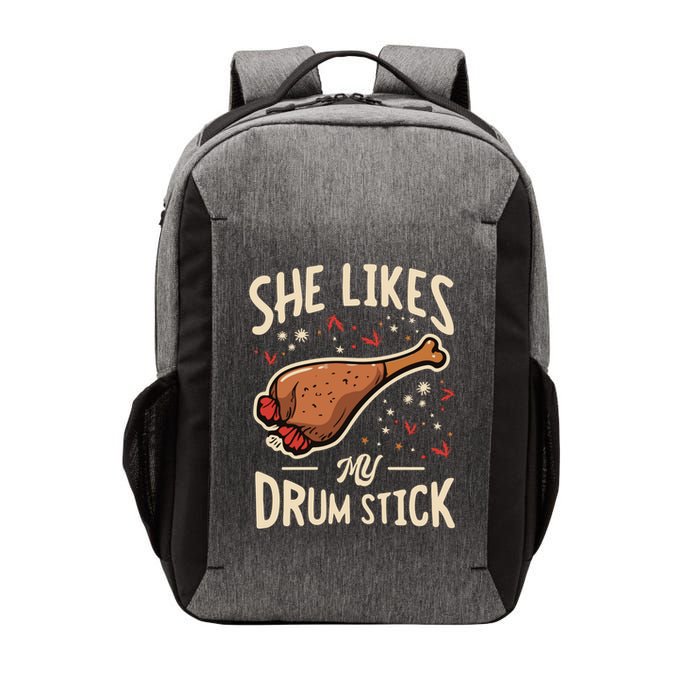 She Likes My Drum Stick Funny Thanksgiving Vector Backpack