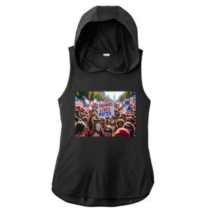 Squirrel Lives Matter Justice For Peanut The Squirrel Ladies PosiCharge Tri-Blend Wicking Draft Hoodie Tank