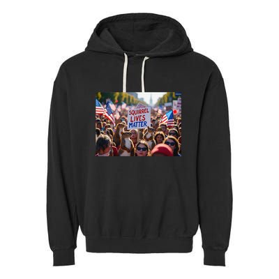 Squirrel Lives Matter Justice For Peanut The Squirrel Garment-Dyed Fleece Hoodie