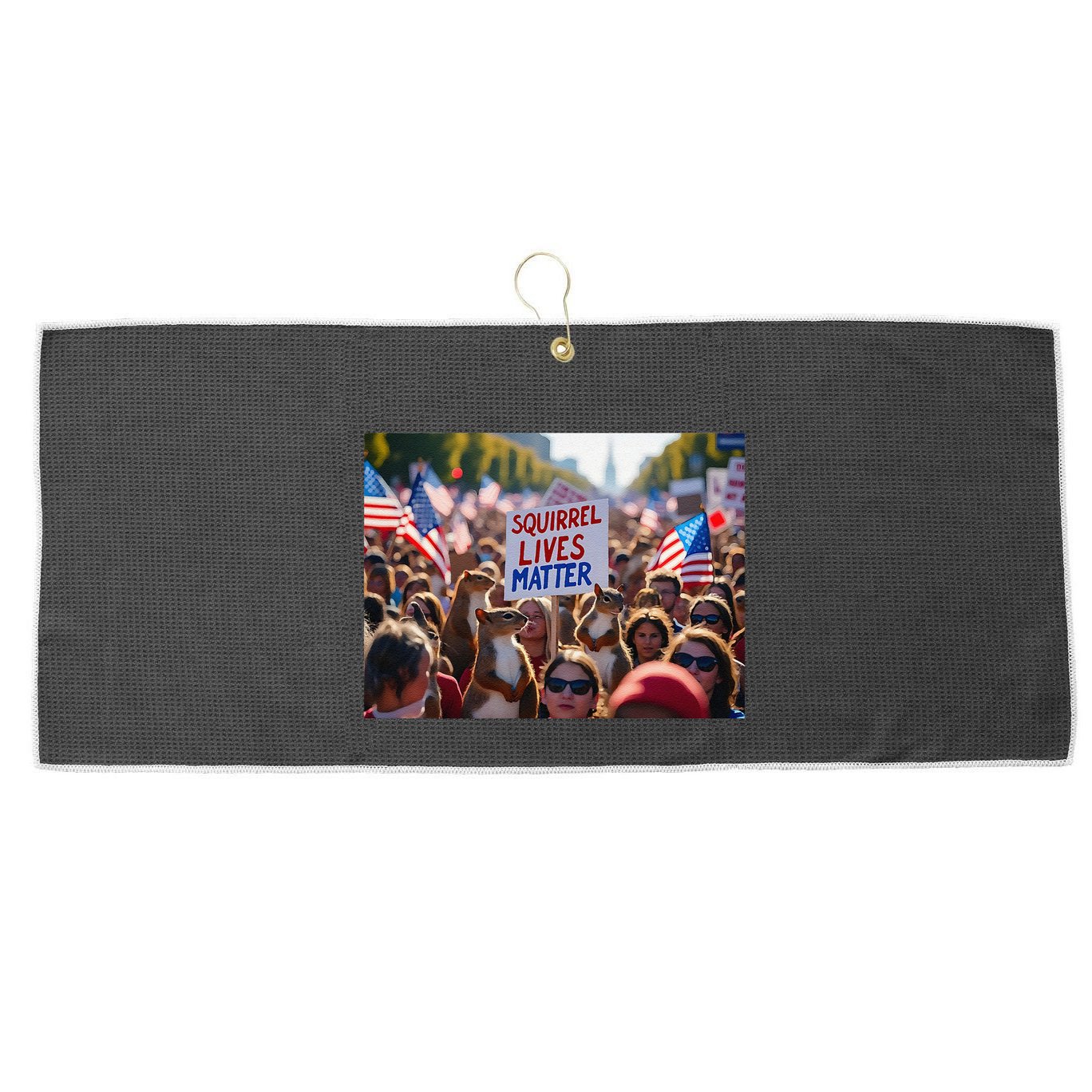 Squirrel Lives Matter Justice For Peanut The Squirrel Large Microfiber Waffle Golf Towel