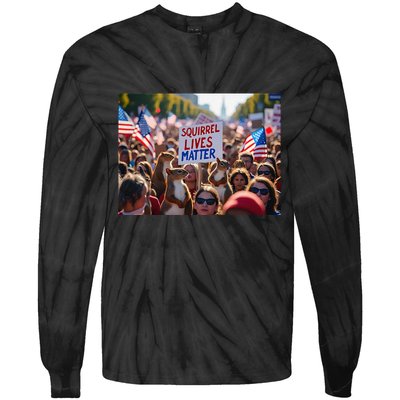 Squirrel Lives Matter Justice For Peanut The Squirrel Tie-Dye Long Sleeve Shirt