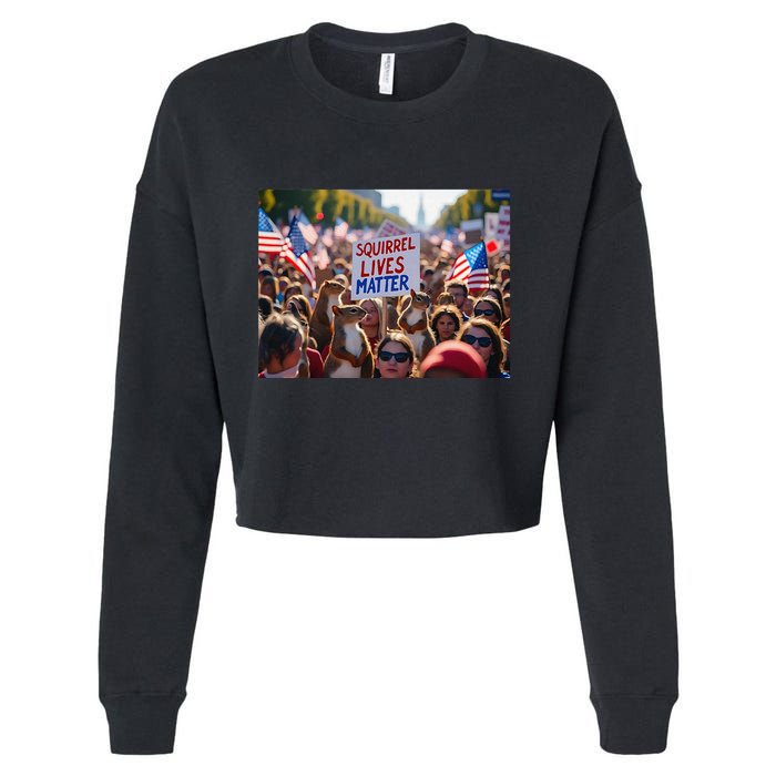 Squirrel Lives Matter Justice For Peanut The Squirrel Cropped Pullover Crew