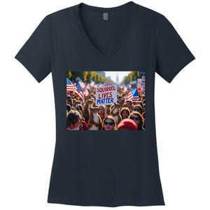 Squirrel Lives Matter Justice For Peanut The Squirrel Women's V-Neck T-Shirt