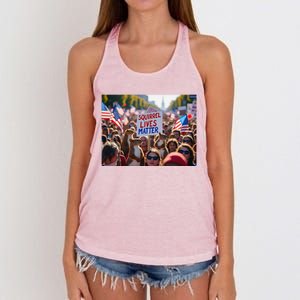 Squirrel Lives Matter Justice For Peanut The Squirrel Women's Knotted Racerback Tank