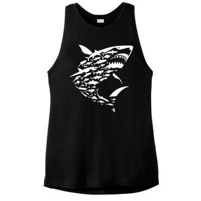 Shark Lover Marine Biology Animal Science Ladies PosiCharge Tri-Blend Wicking Tank