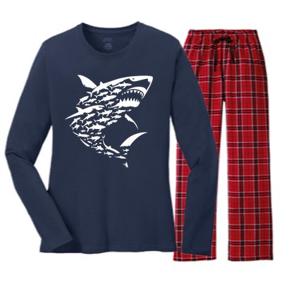 Shark Lover Marine Biology Animal Science Women's Long Sleeve Flannel Pajama Set 