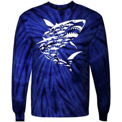 Shark Lover Marine Biology Animal Science Tie-Dye Long Sleeve Shirt