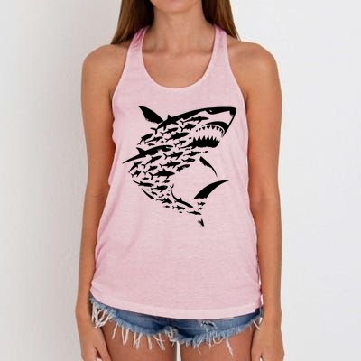 Shark Lover Marine Biology Animal Science Women's Knotted Racerback Tank