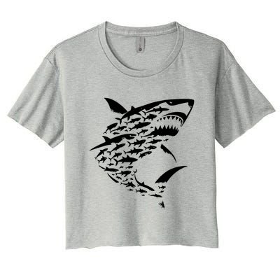 Shark Lover Marine Biology Animal Science Women's Crop Top Tee