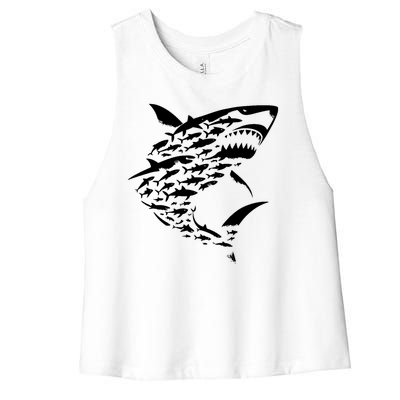 Shark Lover Marine Biology Animal Science Women's Racerback Cropped Tank