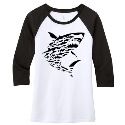 Shark Lover Marine Biology Animal Science Women's Tri-Blend 3/4-Sleeve Raglan Shirt