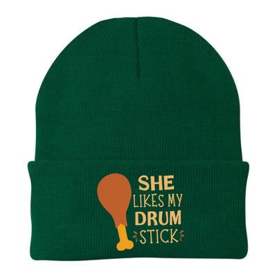 She Likes My Drum Stick Funny Couple Matching Thanksgiving Knit Cap Winter Beanie