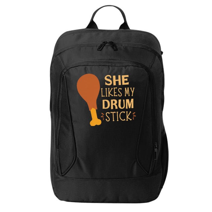 She Likes My Drum Stick Funny Couple Matching Thanksgiving City Backpack