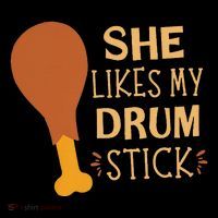 She Likes My Drum Stick Funny Couple Matching Thanksgiving Flatbill Hat