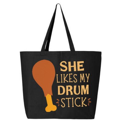 She Likes My Drum Stick Funny Couple Matching Thanksgiving 25L Jumbo Tote