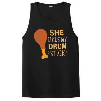 She Likes My Drum Stick Funny Couple Matching Thanksgiving PosiCharge Competitor Tank