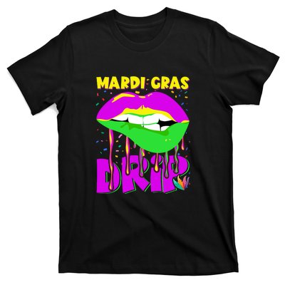 Sexy Lip Mardi Gras Drip Fat Tuesday Party Gift T-Shirt