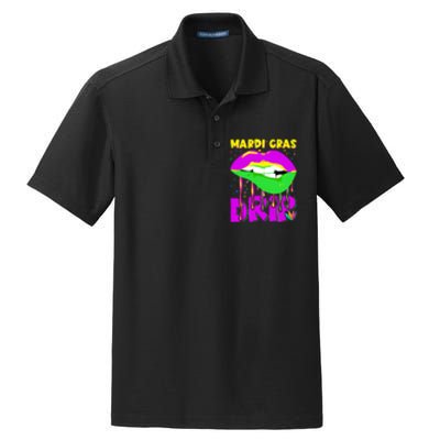 Sexy Lip Mardi Gras Drip Fat Tuesday Party Gift Dry Zone Grid Polo