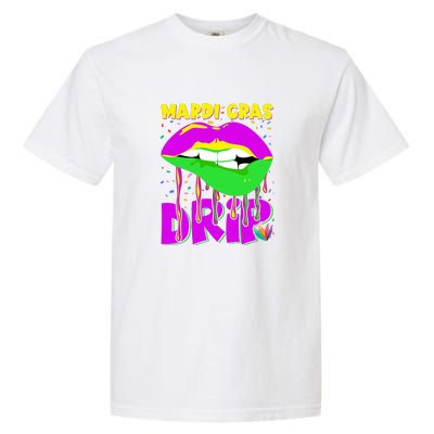 Sexy Lip Mardi Gras Drip Fat Tuesday Party Gift Garment-Dyed Heavyweight T-Shirt