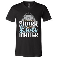 Shark Lives Matter Wildlife Marine Biologist Shark Lovers V-Neck T-Shirt