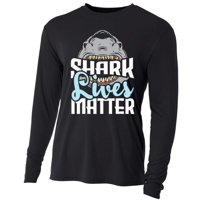 Shark Lives Matter Wildlife Marine Biologist Shark Lovers Cooling Performance Long Sleeve Crew