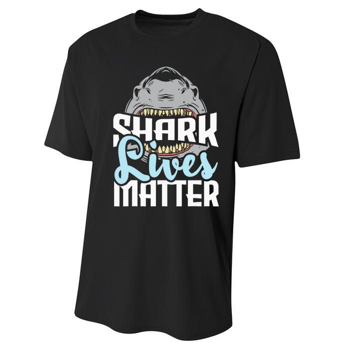 Shark Lives Matter Wildlife Marine Biologist Shark Lovers Performance Sprint T-Shirt