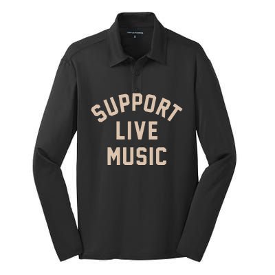 Support Live Music Silk Touch Performance Long Sleeve Polo