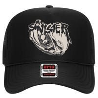 Sinister Lawn Mower White High Crown Mesh Back Trucker Hat